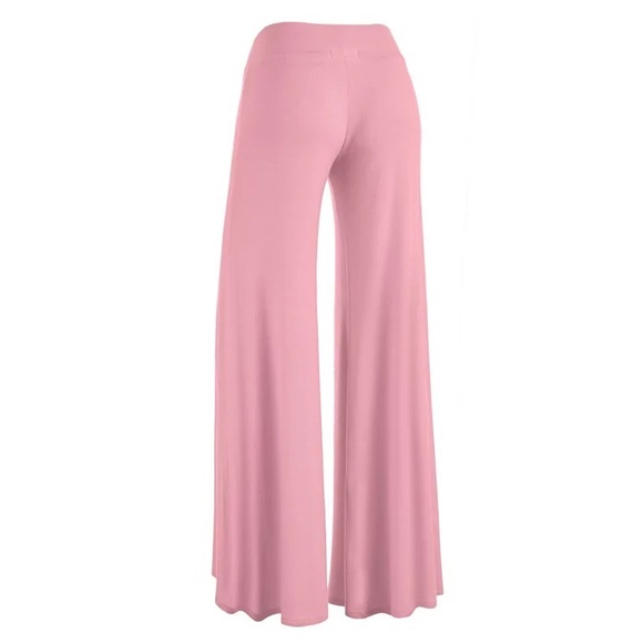 Made by Johnny Women's Solid Casual Comfy Stretchy Wide Leg Palazzo Lounge Pants - Picture 6 of 8